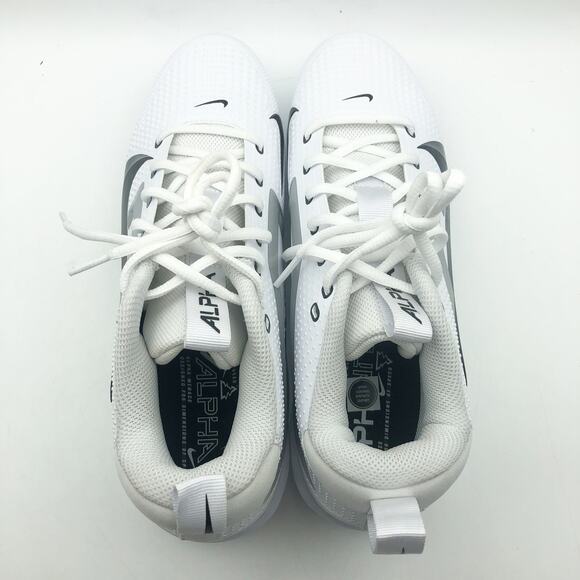 Nike Alpha Menace Mens 4 Varsity Molded Football Cleats 10 White Black NWOB - Picture 8 of 11
